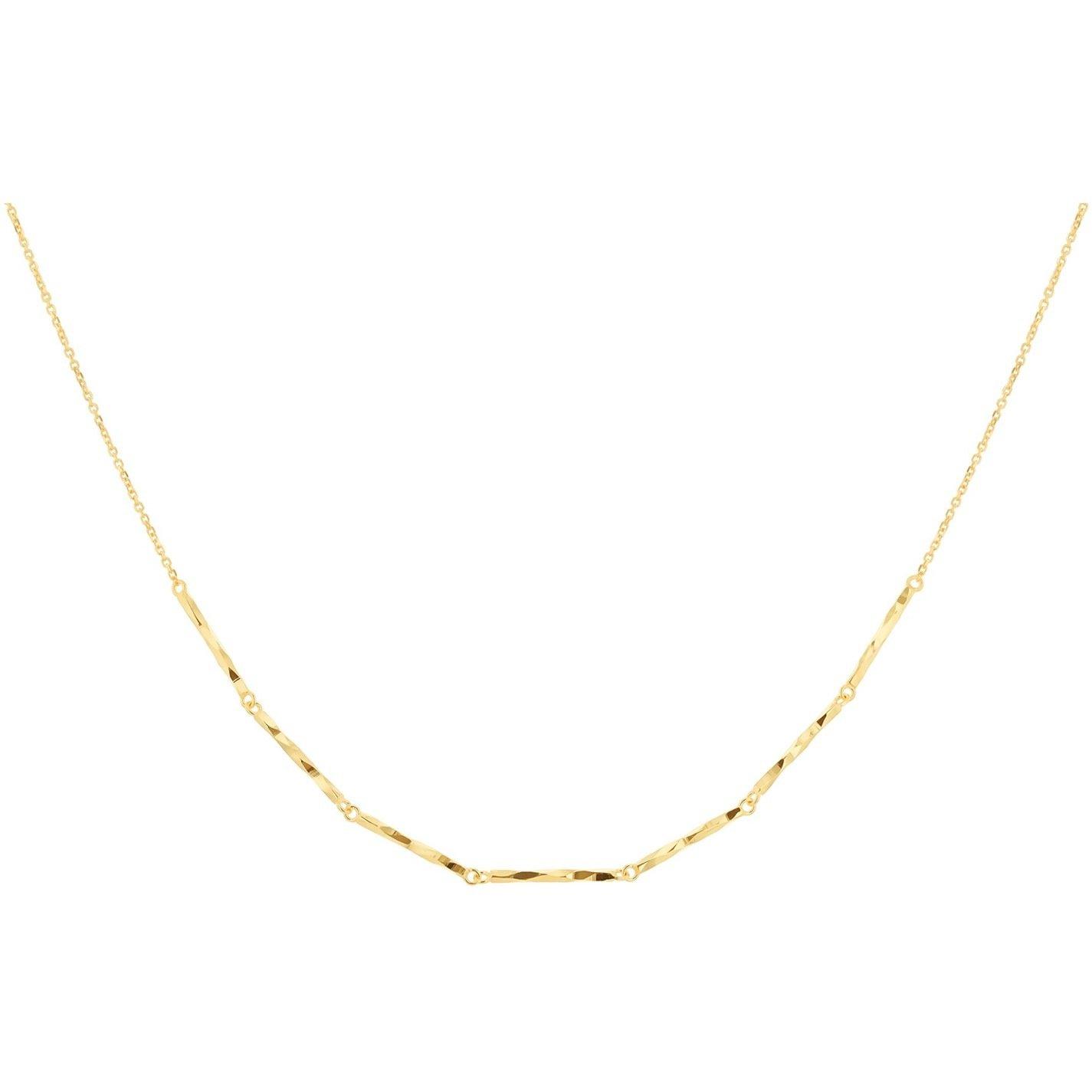 Yellow Gold - Be You - 9ct Gold Trace Diamond Cut Bar Necklace - 4