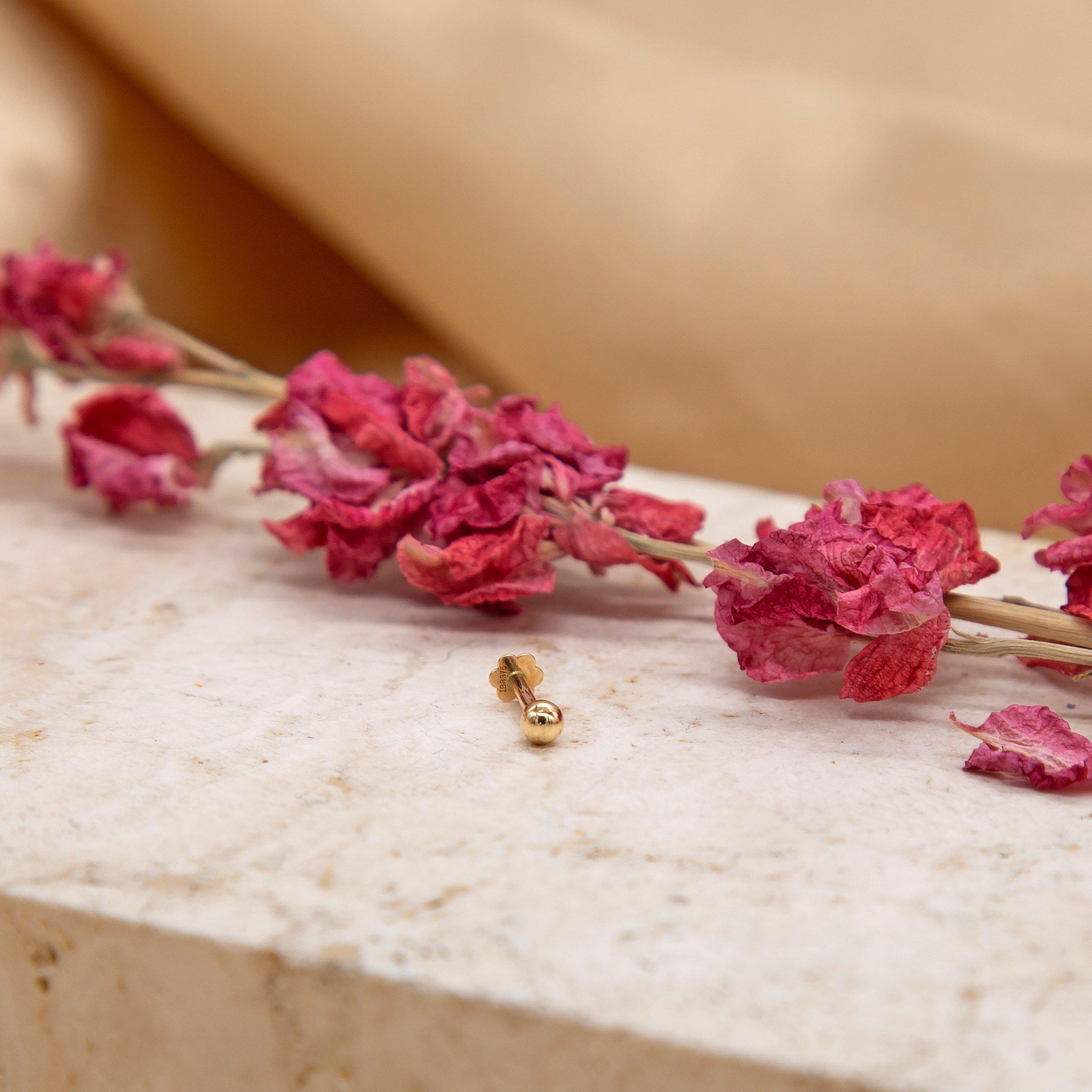 Yellow Gold - Be You - 9ct Gold Ball Labret Stud - 2