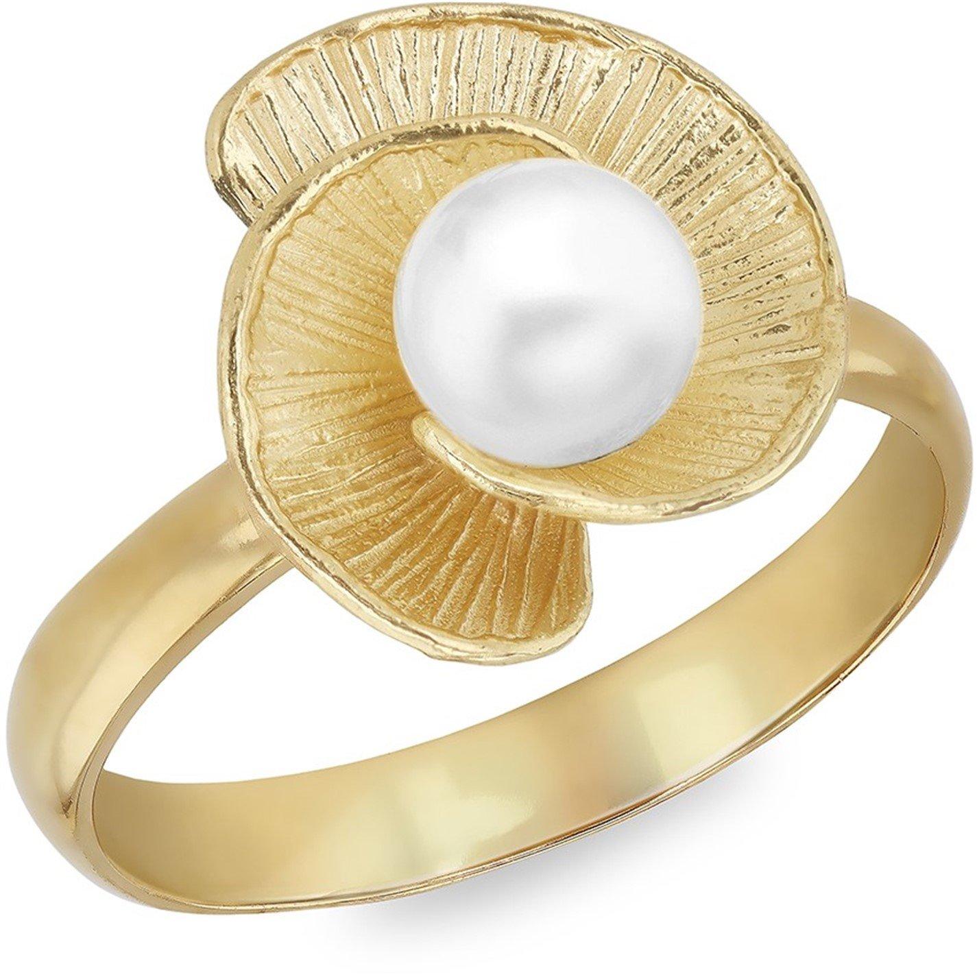 Yellow Gold - Be You - 9ct Gold Freshwater Pearl Flower Ring - 1