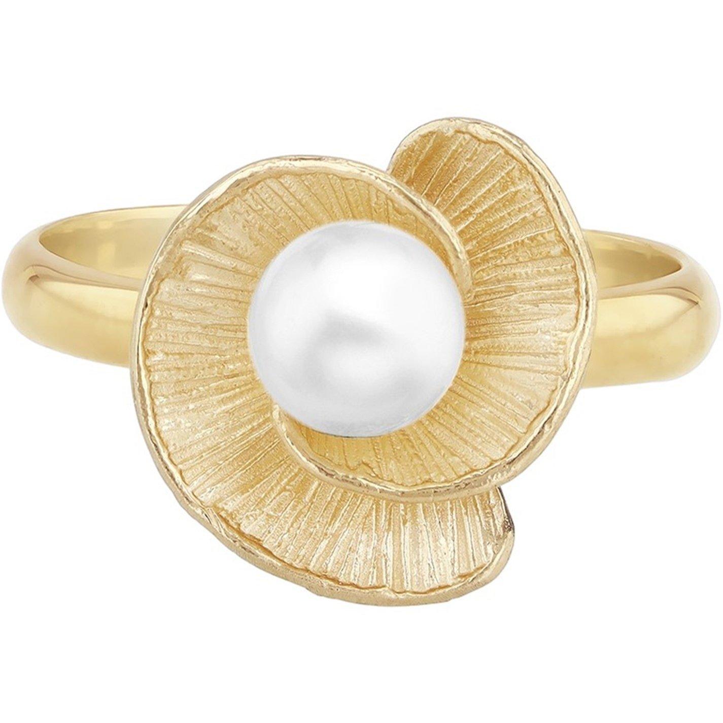 Yellow Gold - Be You - 9ct Gold Freshwater Pearl Flower Ring - 2