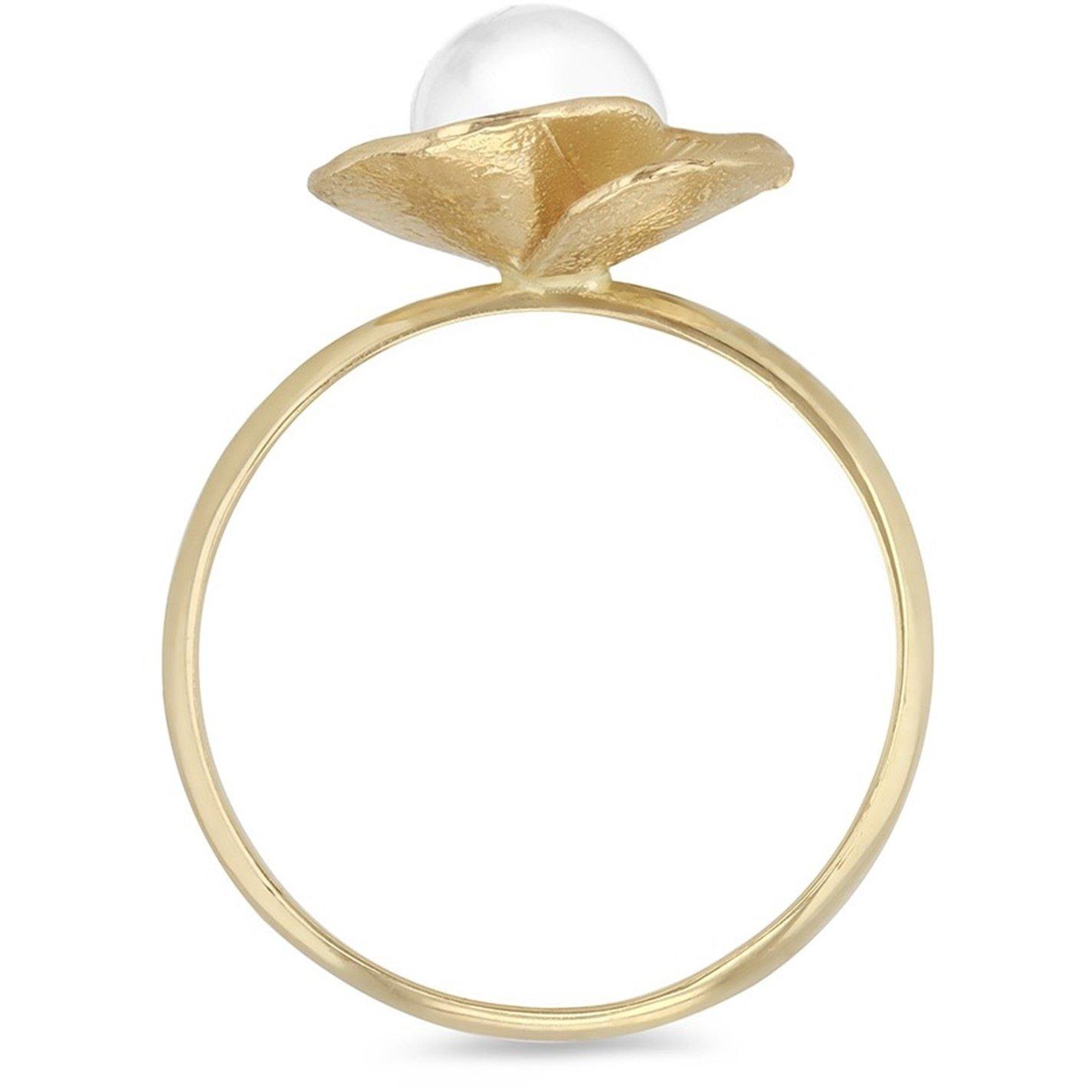Yellow Gold - Be You - 9ct Gold Freshwater Pearl Flower Ring - 3