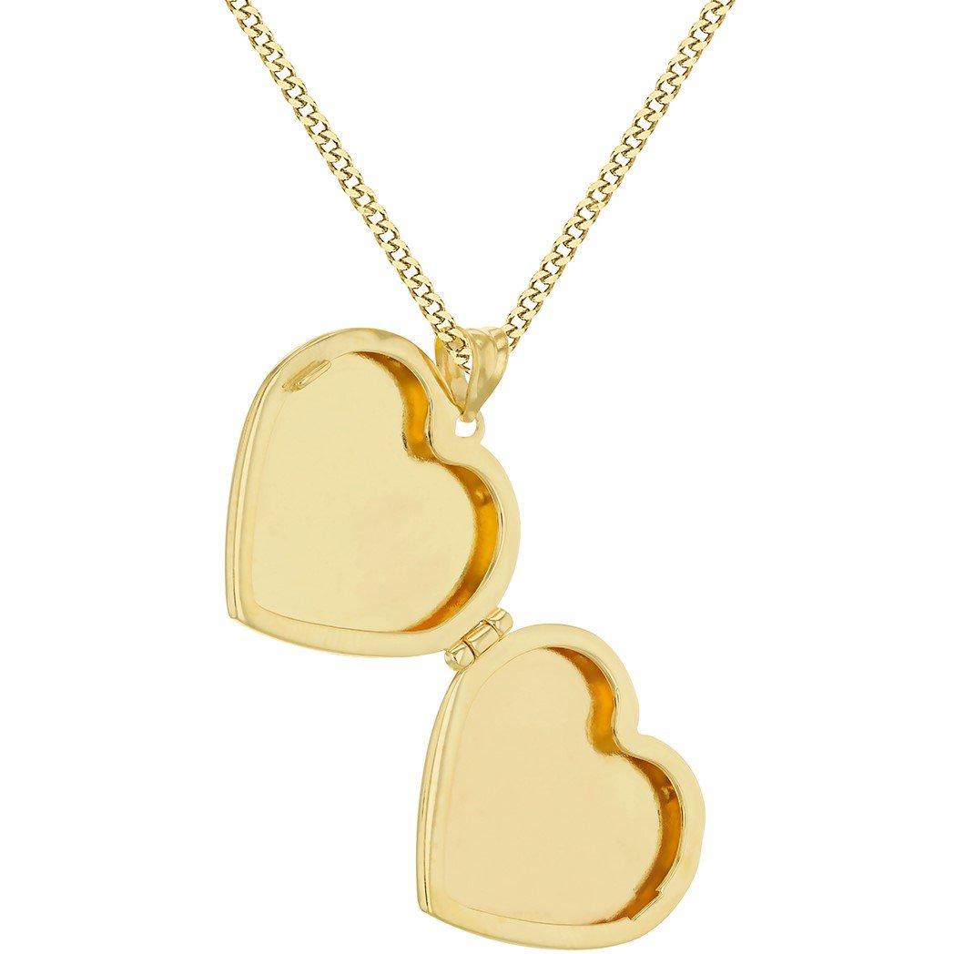 Yellow Gold - Be You - 9ct Gold 2 Heart Frame Engraved Locket Necklace - 3