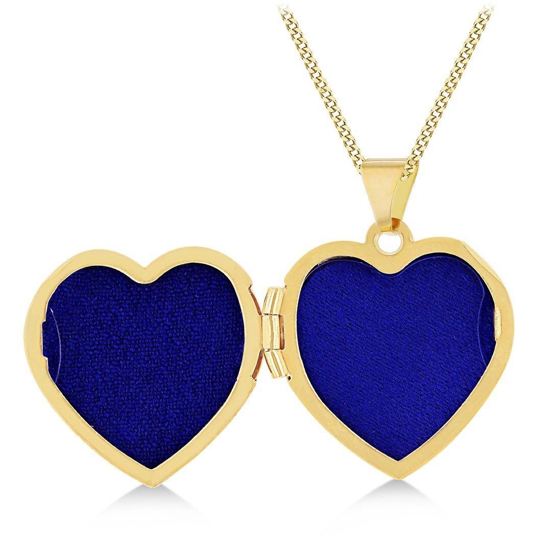 Yellow Gold - Be You - 9ct Gold Tree Of Life Heart Blue Locket Necklace - 3