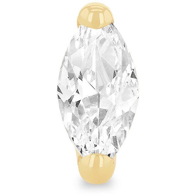 Yellow Gold - Be You - 9ct Gold Marquise CZ Labret Stud - 2