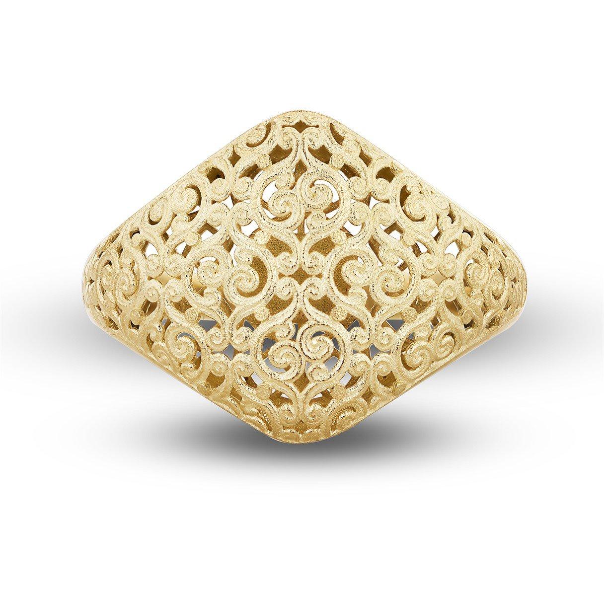 Yellow Gold - Be You - 9ct Gold Satin Filigree Dome Ring - 2