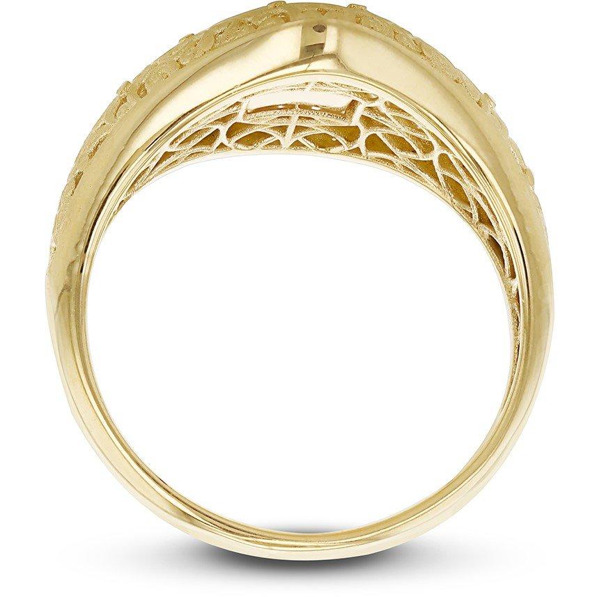 Yellow Gold - Be You - 9ct Gold Satin Filigree Dome Ring - 3