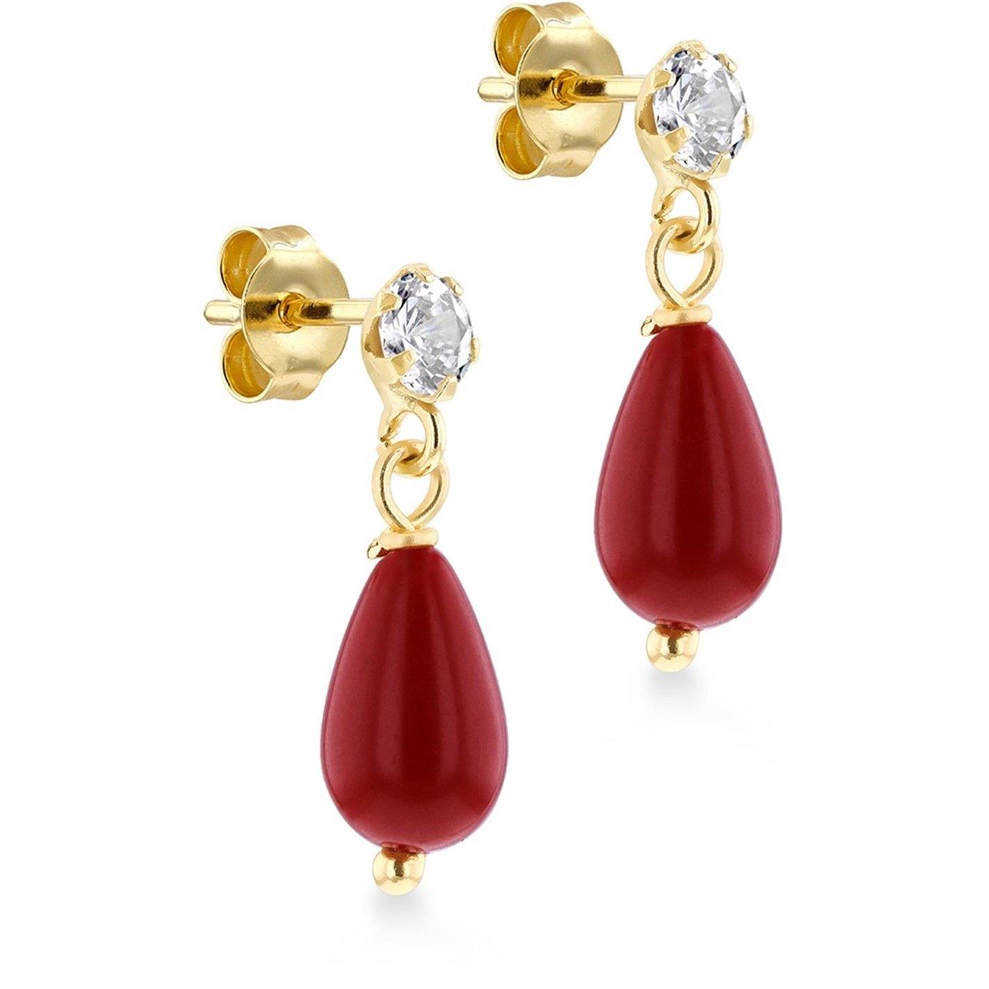Yellow Gold - Be You - 9ct Gold Stone with CZ Drop Earrings - 1