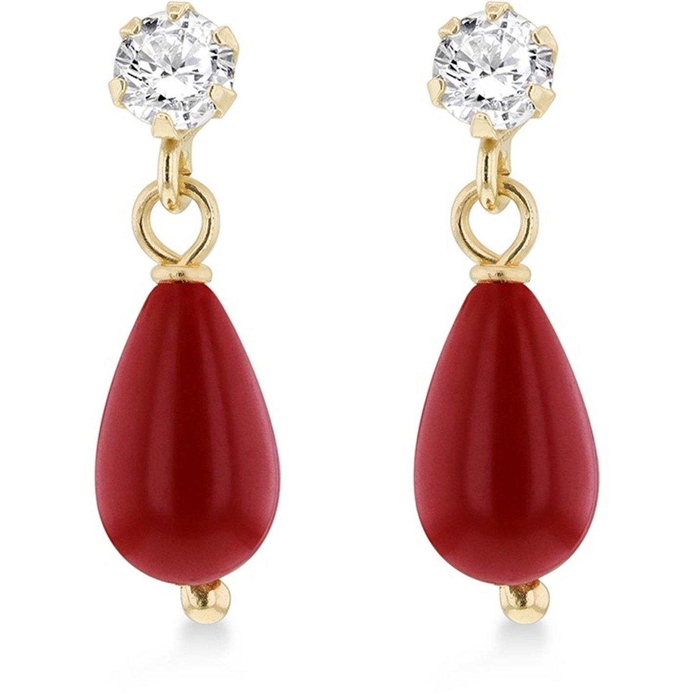 Yellow Gold - Be You - 9ct Gold Stone with CZ Drop Earrings - 4