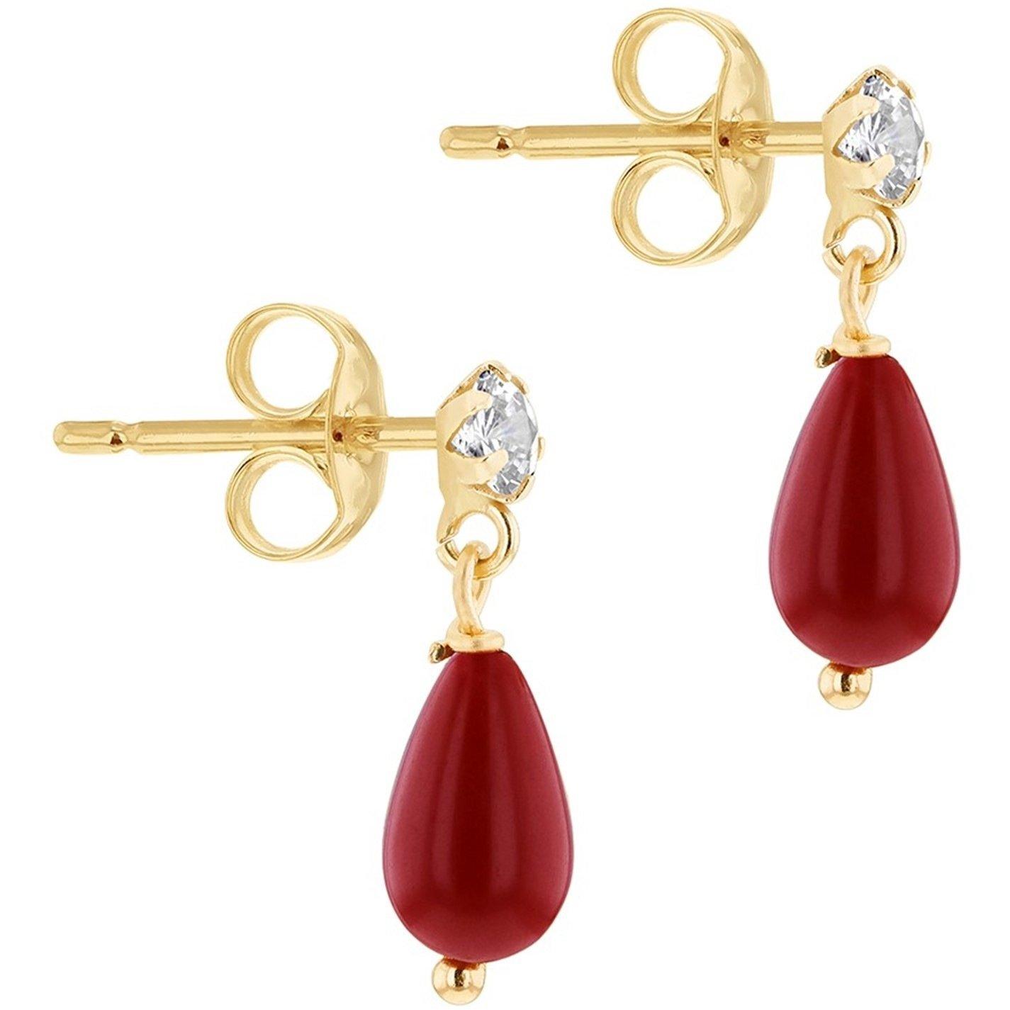 Yellow Gold - Be You - 9ct Gold Stone with CZ Drop Earrings - 5