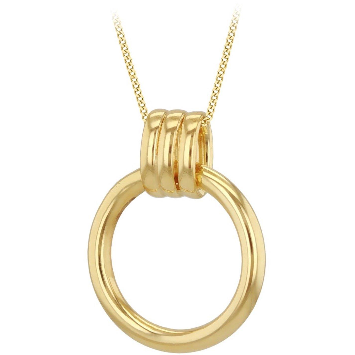 Yellow Gold - Be You - 9ct Gold Triple Tube Circle Drop Necklace - 1
