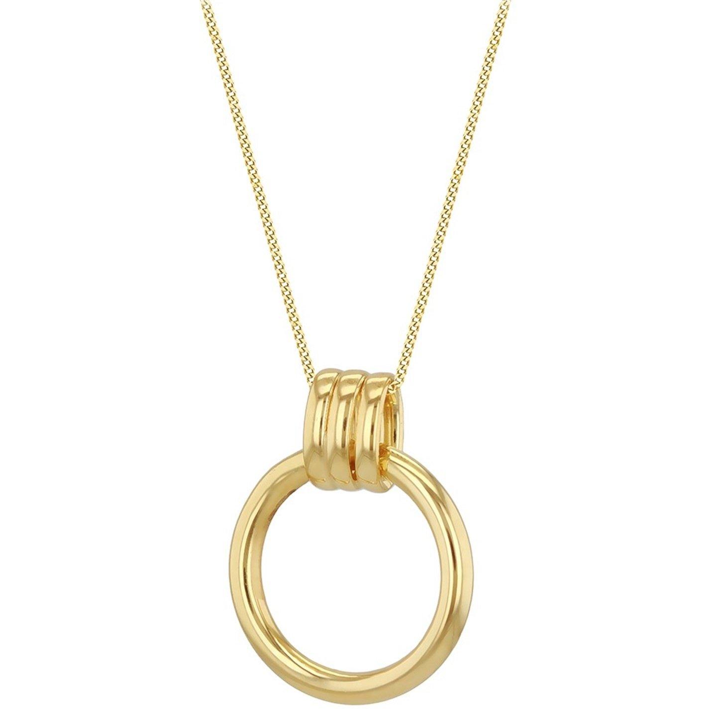 Yellow Gold - Be You - 9ct Gold Triple Tube Circle Drop Necklace - 4