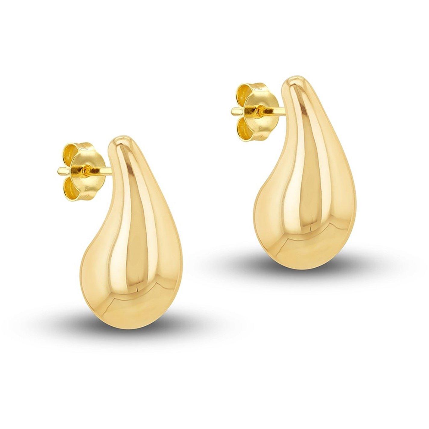 Yellow Gold - Be You - 9ct Gold Small Teardrop Stud Earring - 1