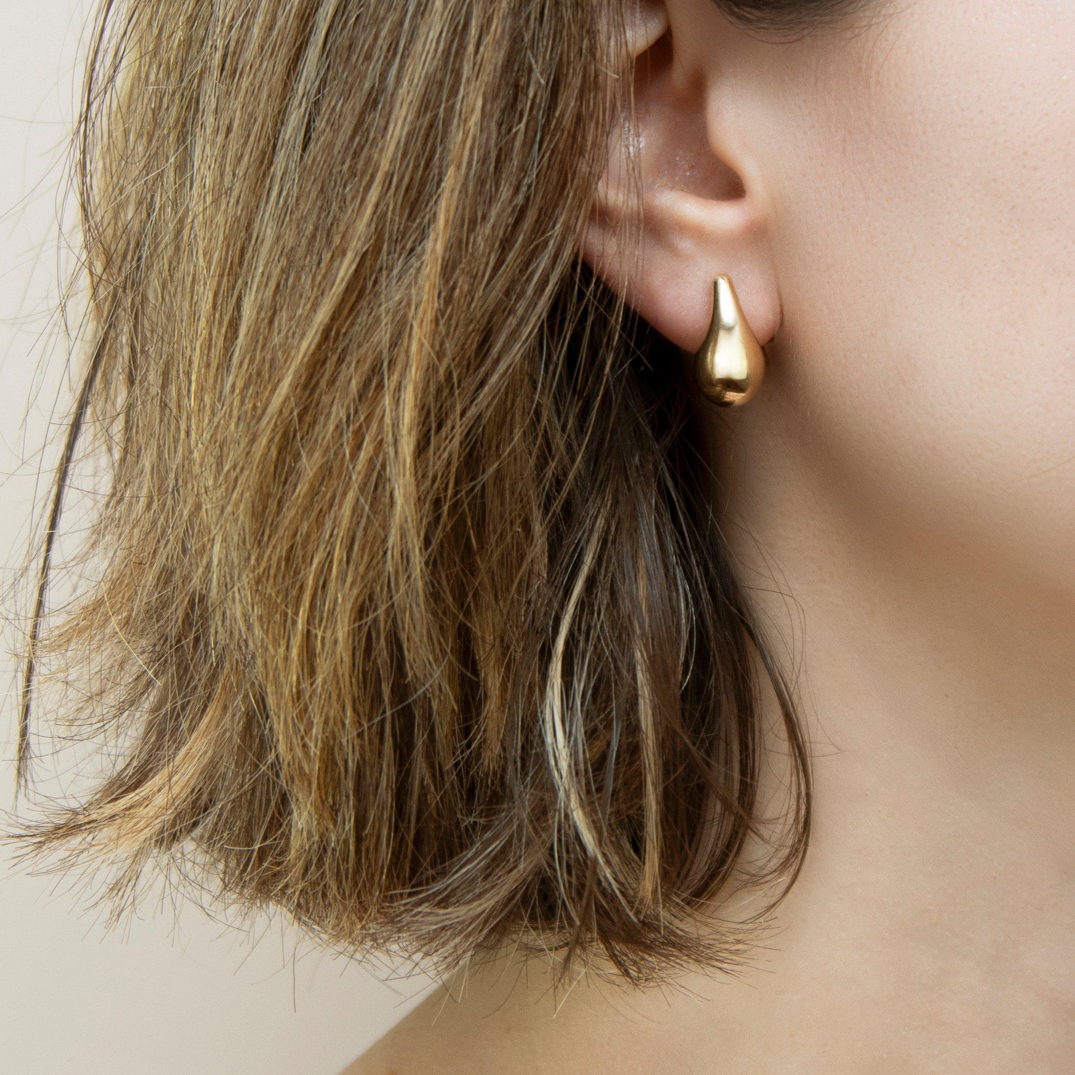 Yellow Gold - Be You - 9ct Gold Small Teardrop Stud Earring - 4