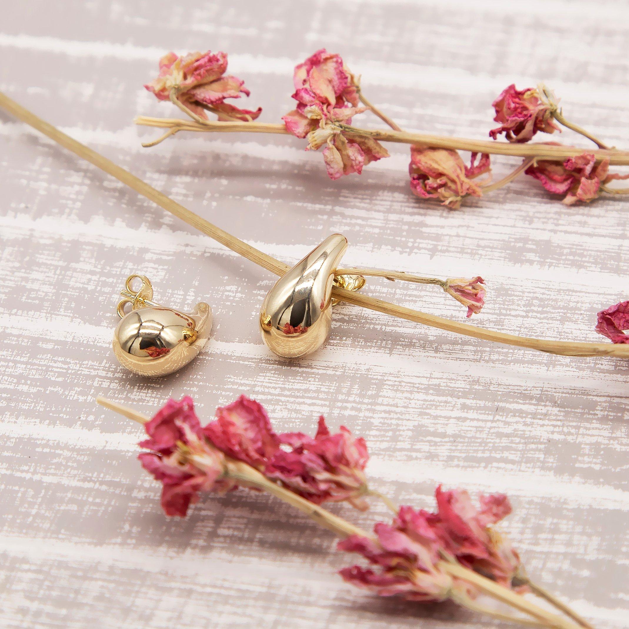 Yellow Gold - Be You - 9ct Gold Small Teardrop Stud Earring - 5