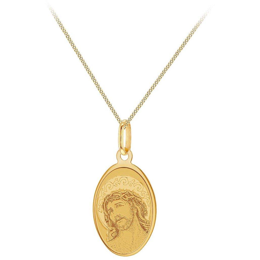 Yellow Gold - Be You - 9ct Gold Oval Christ Necklace - 2