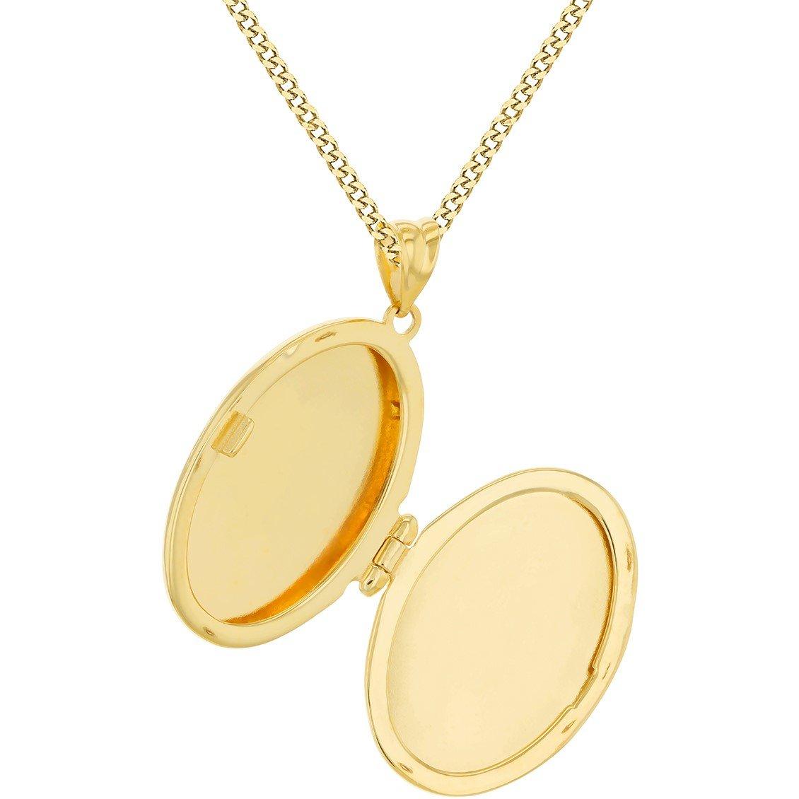 Yellow Gold - Be You - 9ct Gold Oval Greek Engraved Locket Necklace - 3