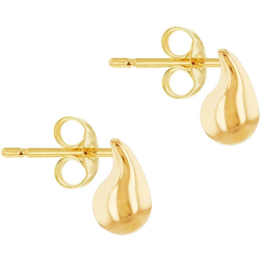 Yellow Gold - Be You - 9ct Gold Rounded Teardrop Stud Earring - 3
