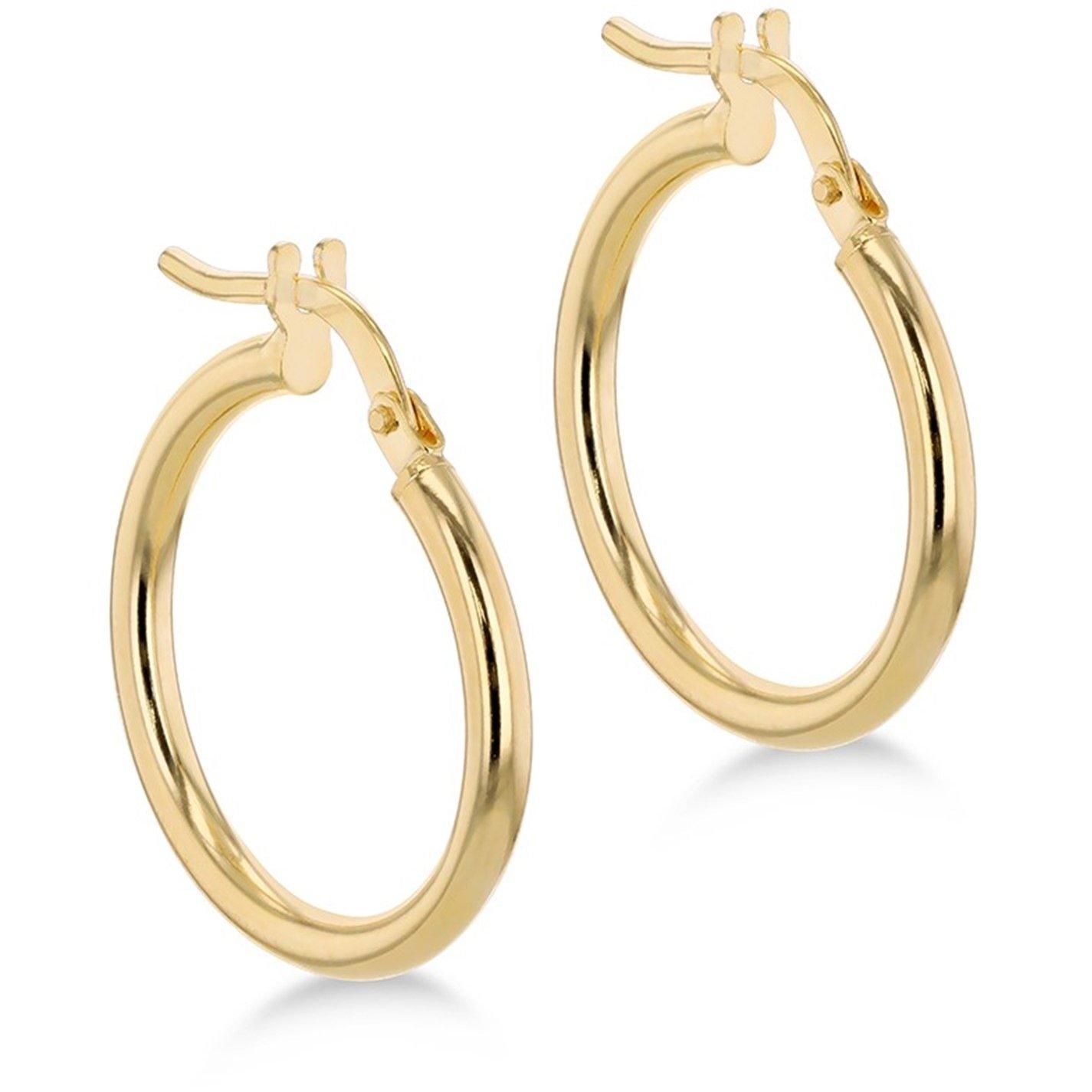 Yellow Gold - Be You - 9ct Gold Plain Hoop Earrings - 1