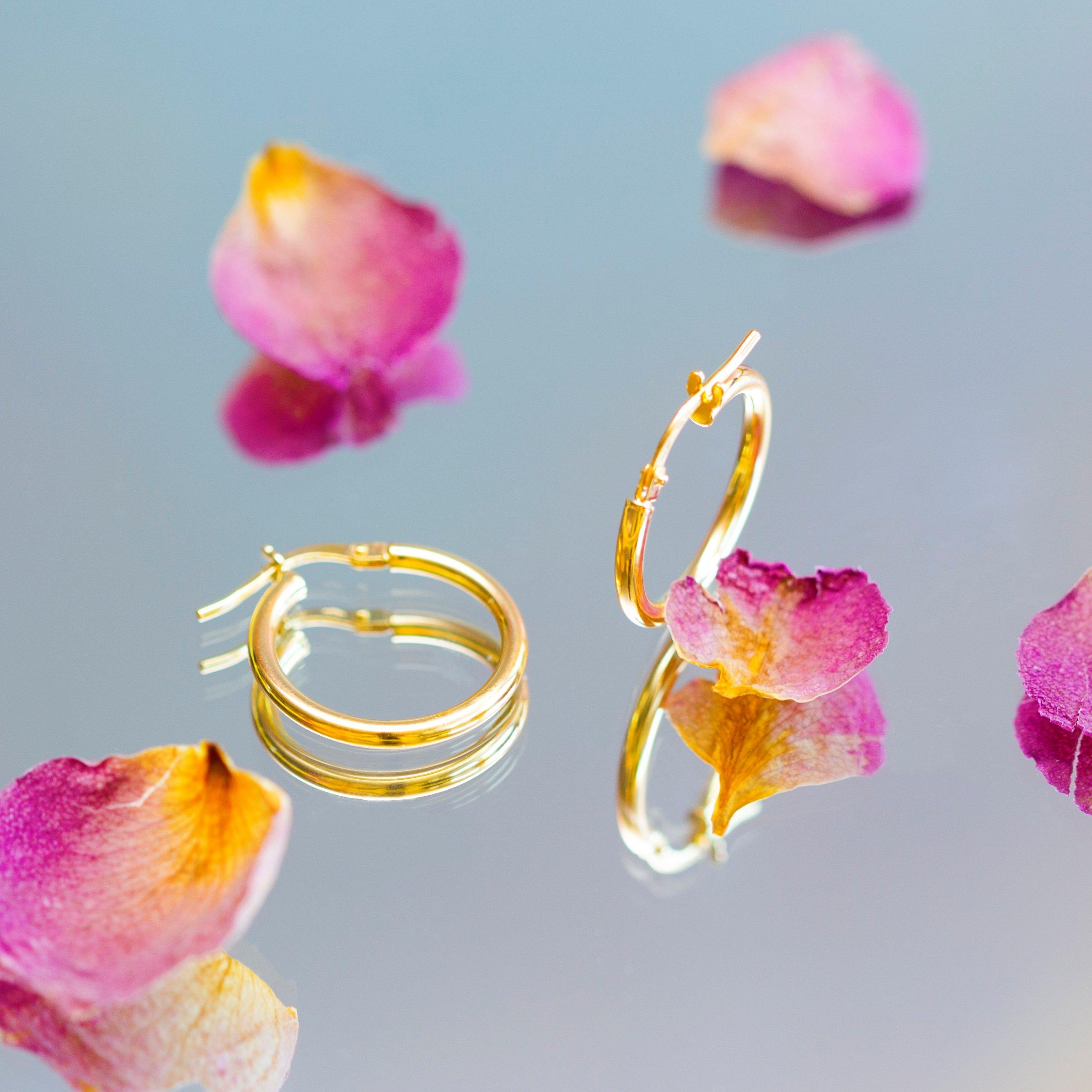 Yellow Gold - Be You - 9ct Gold Plain Hoop Earrings - 2