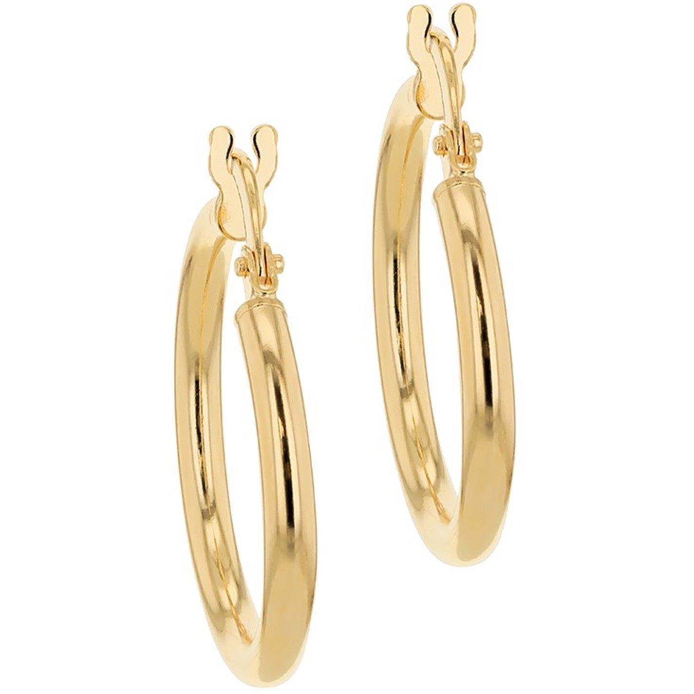 Yellow Gold - Be You - 9ct Gold Plain Hoop Earrings - 3