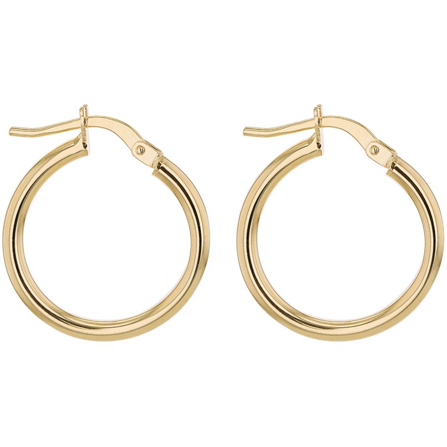 Yellow Gold - Be You - 9ct Gold Plain Hoop Earrings - 4