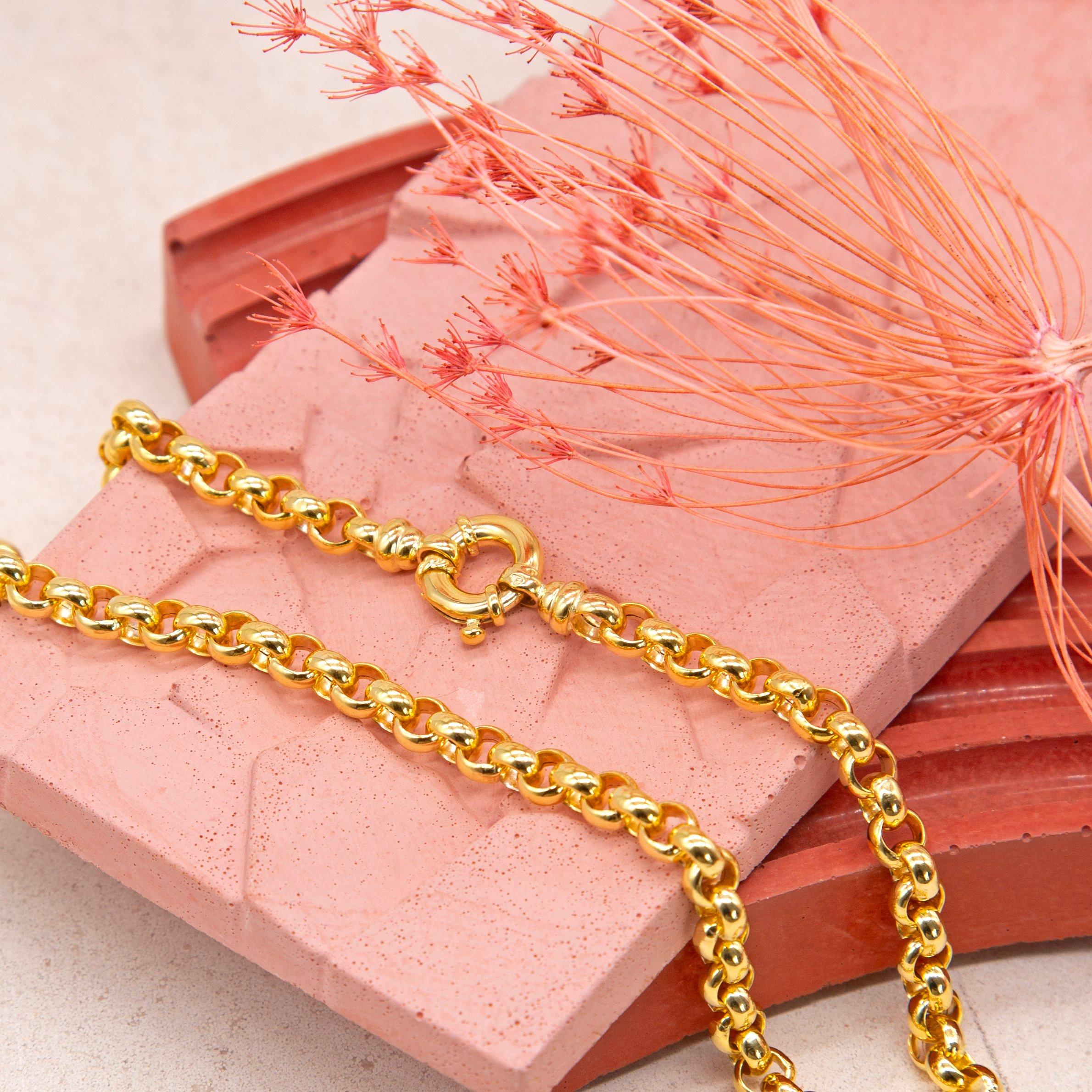 Yellow Gold - Be You - 9ct Gold Large Spring Ring Belcher Chain - 3