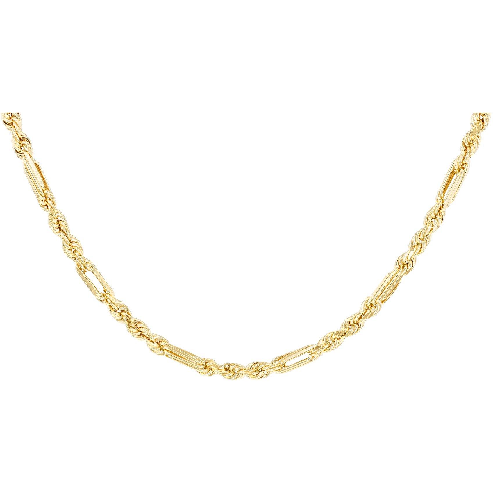 Yellow Gold - Be You - 9ct Gold Hollow Diamond Cut Figarope Chain - 2
