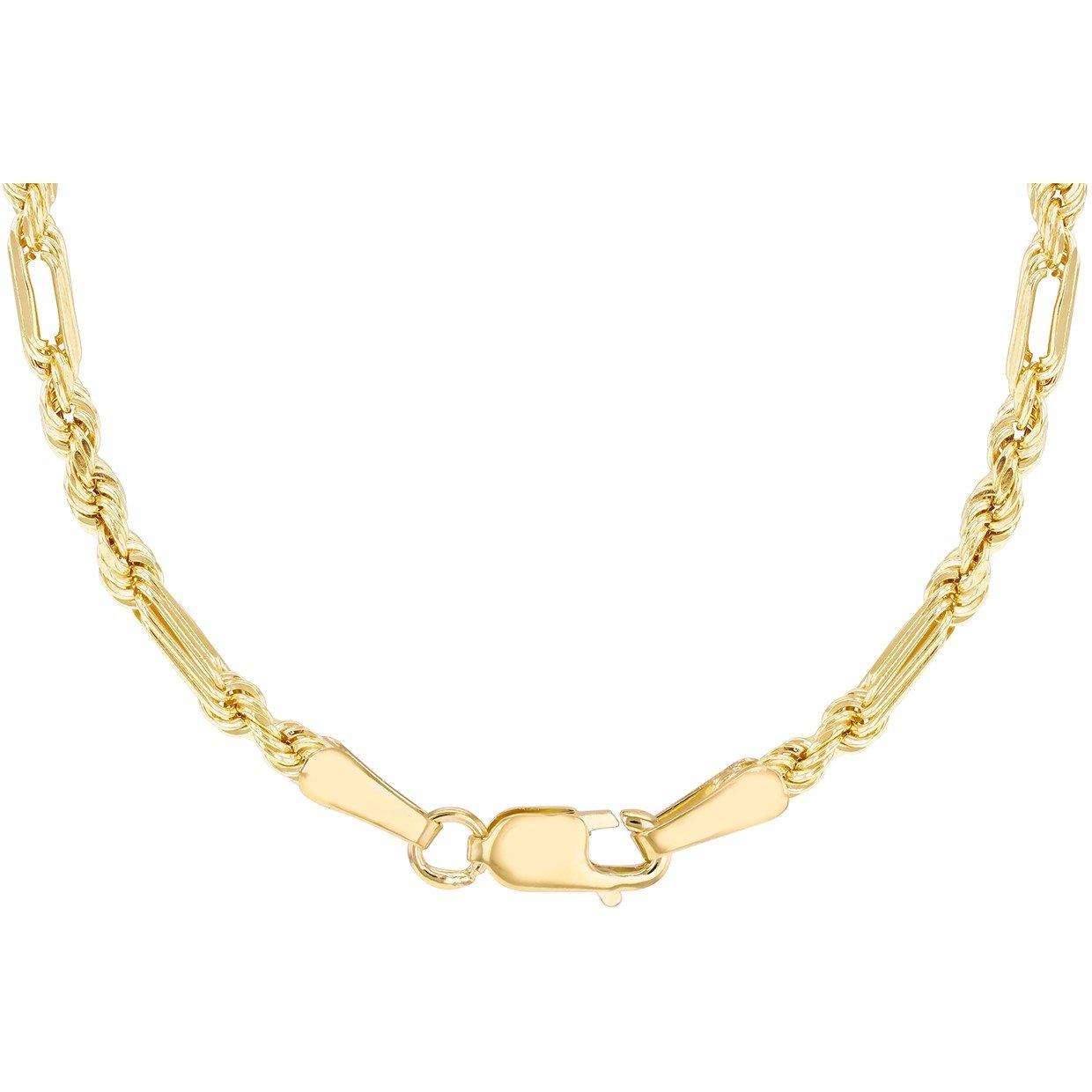Yellow Gold - Be You - 9ct Gold Hollow Diamond Cut Figarope Chain - 3