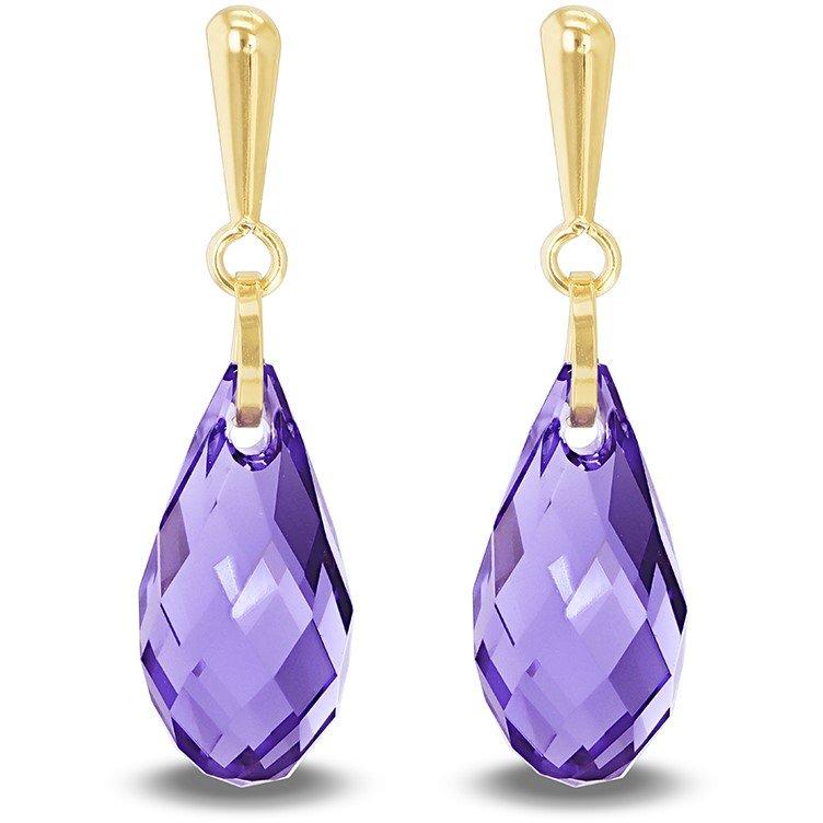 Yellow Gold - Be You - 9ct Gold Swarovski Crystal Teardrop Earring - 1