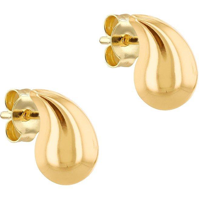 Yellow Gold - Be You - 9ct Gold Curved Teardrop Stud Earring - 2