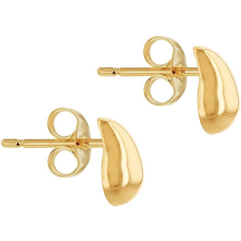 Yellow Gold - Be You - 9ct Gold Curved Teardrop Stud Earring - 3