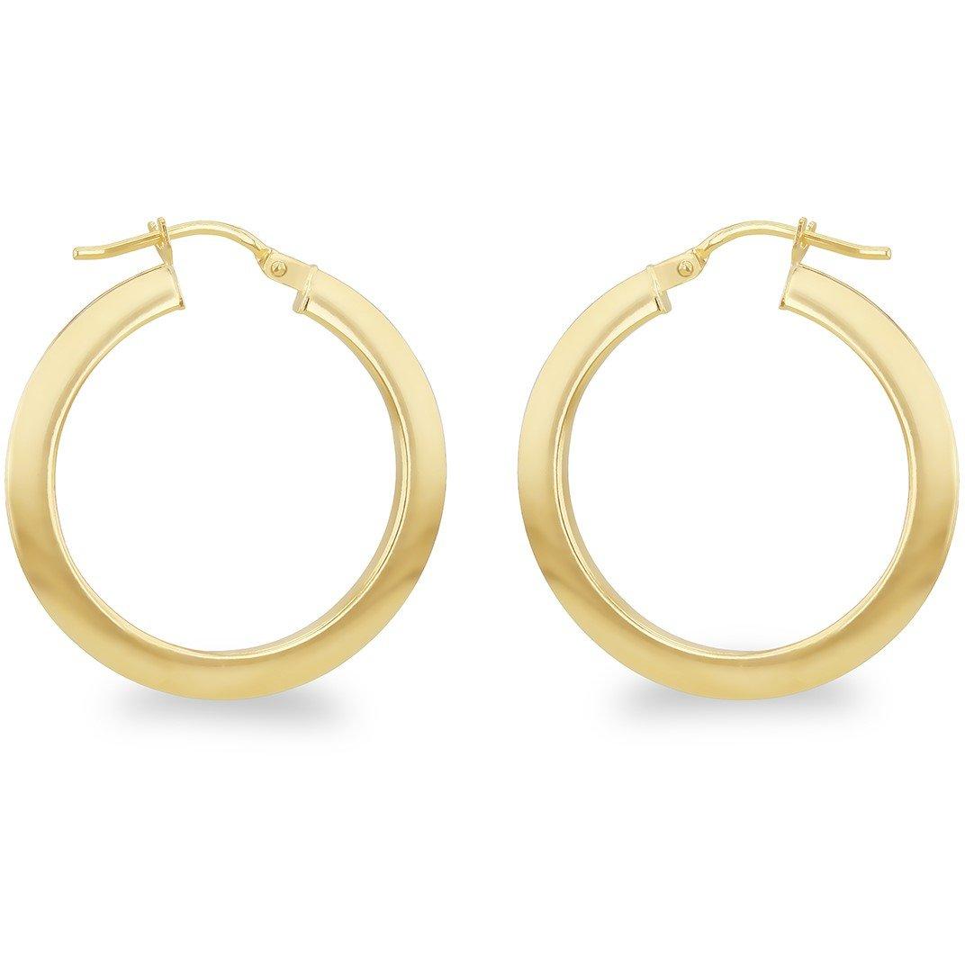 Yellow Gold - Be You - 9ct Gold Diamond Cut Creole Earring - 2