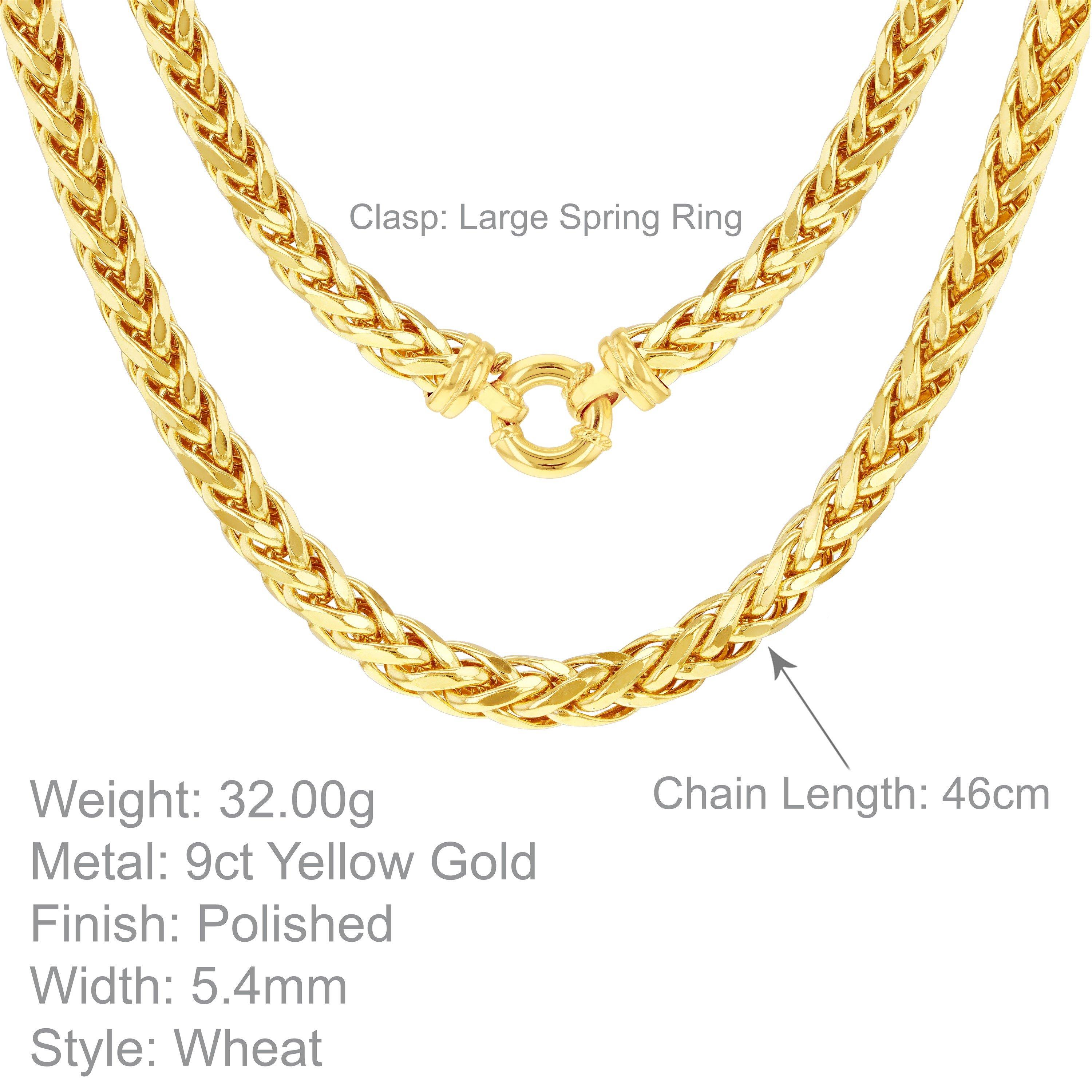 Yellow Gold - Be You - 9ct Gold Faceted Spiga Chain - 3