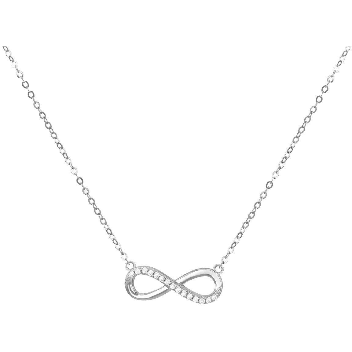 White Gold - Be You - 9ct White Gold CZ Infinity Necklace - 2