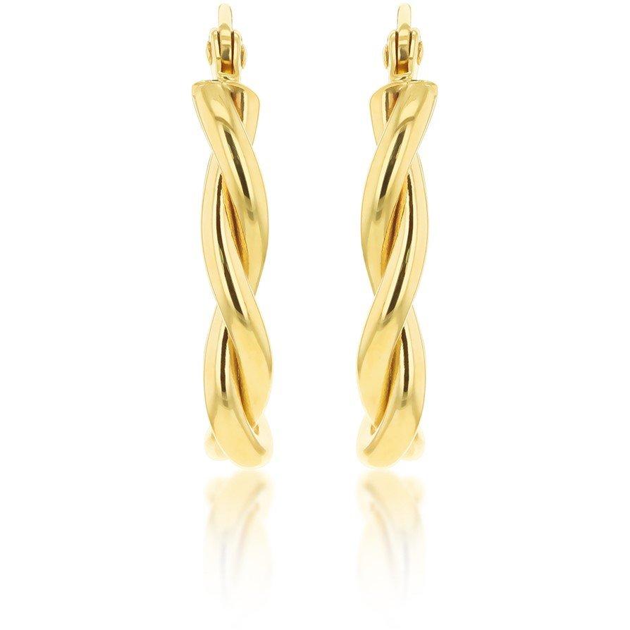 Yellow Gold - Be You - 9ct Gold Twist Oval Hoop Earrings - 3