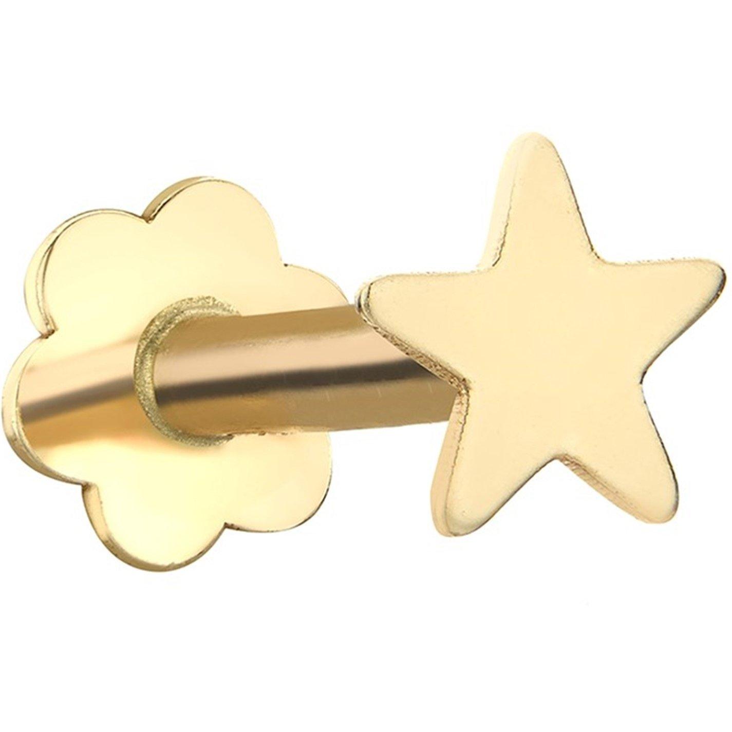 Yellow Gold - Be You - 9ct Gold Star Labret Stud - 1