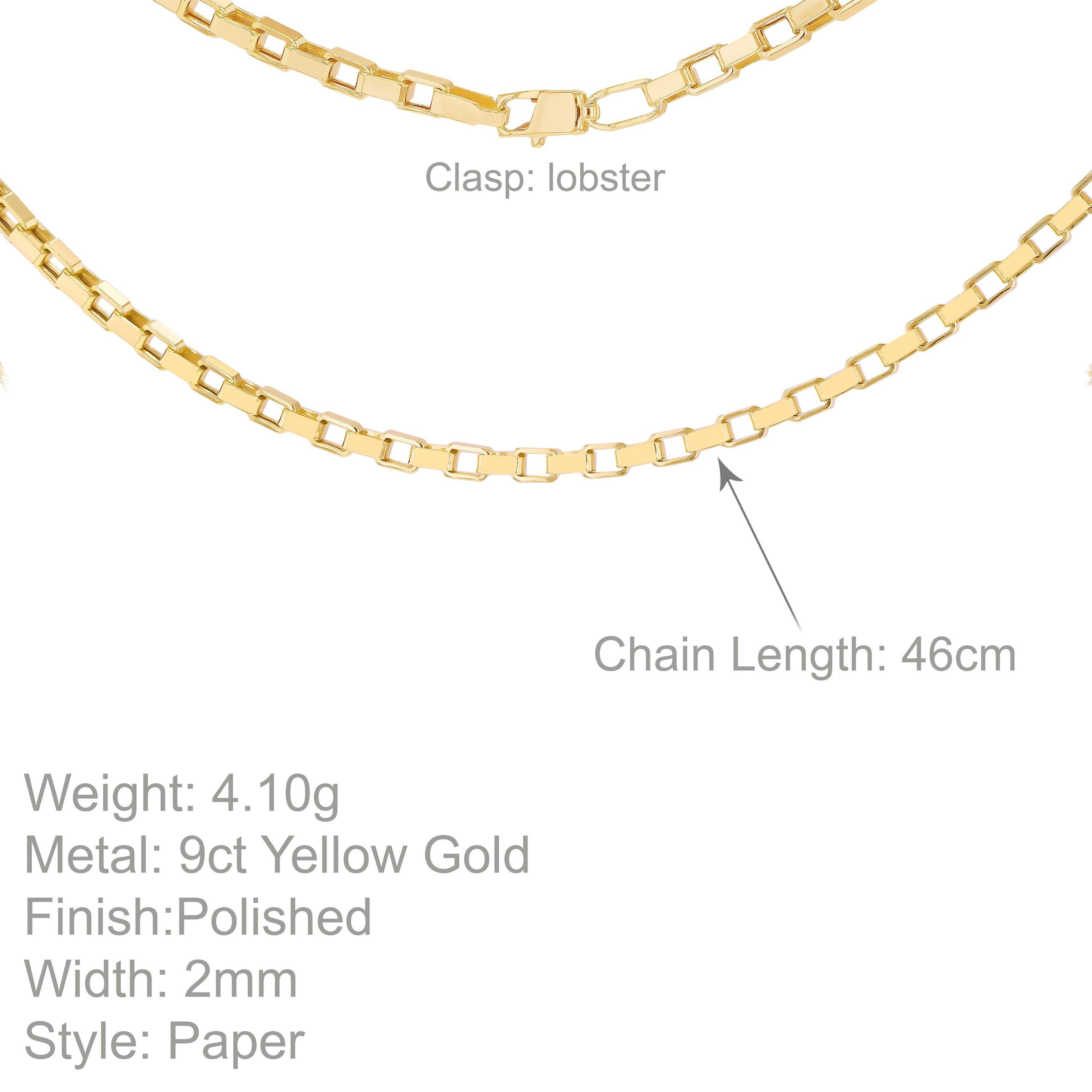 Yellow Gold - Be You - 9ct Gold Square Paper Chain - 6