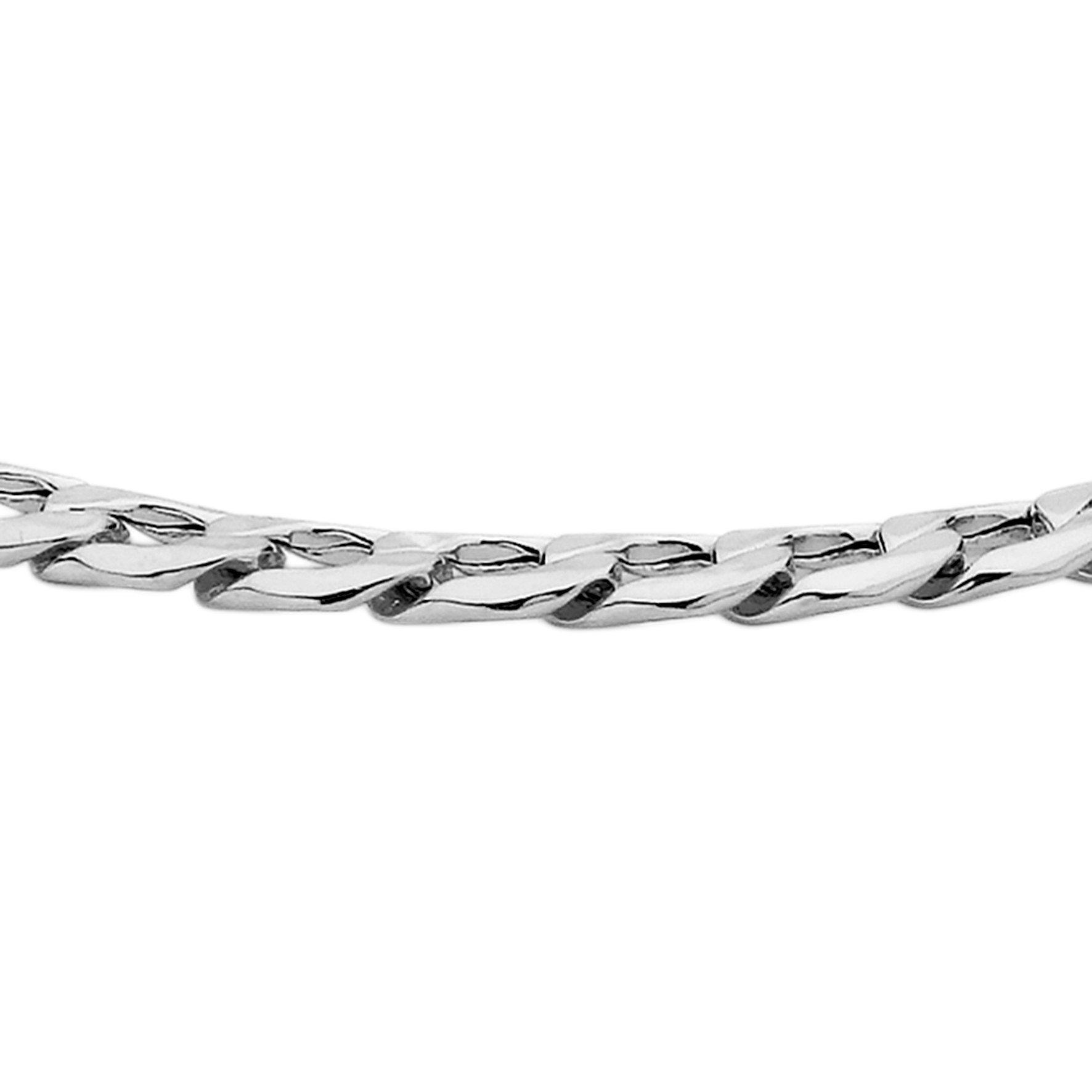 White Gold - Be You - 9ct Gold Hollow 6-Sided Curb Chain Bracelet - 2