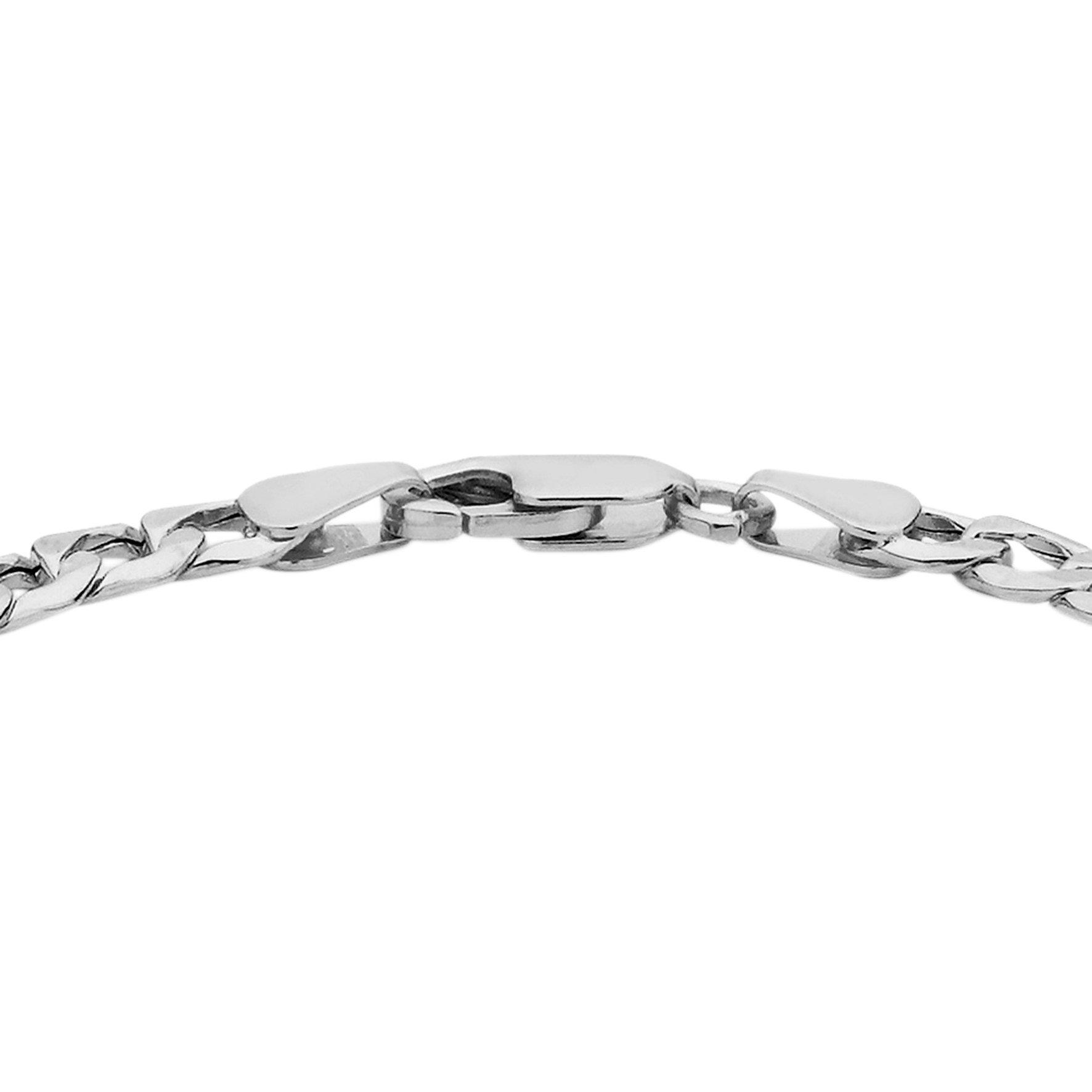 White Gold - Be You - 9ct Gold Hollow 6-Sided Curb Chain Bracelet - 3