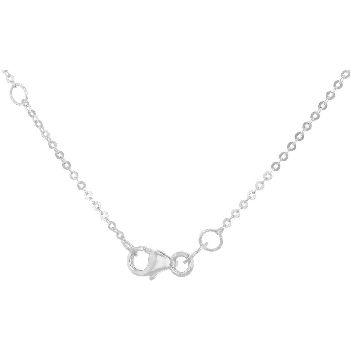 White Gold - Be You - 9ct White Gold CZ Petal Necklace Adjustable - 3