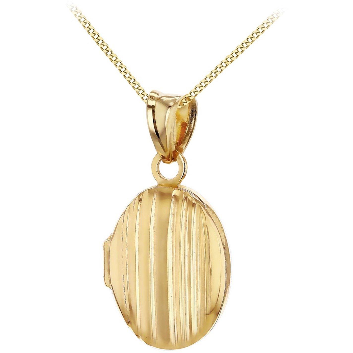 Yellow Gold - Be You - 9ct Gold Lined Oval Locket Necklace - 1