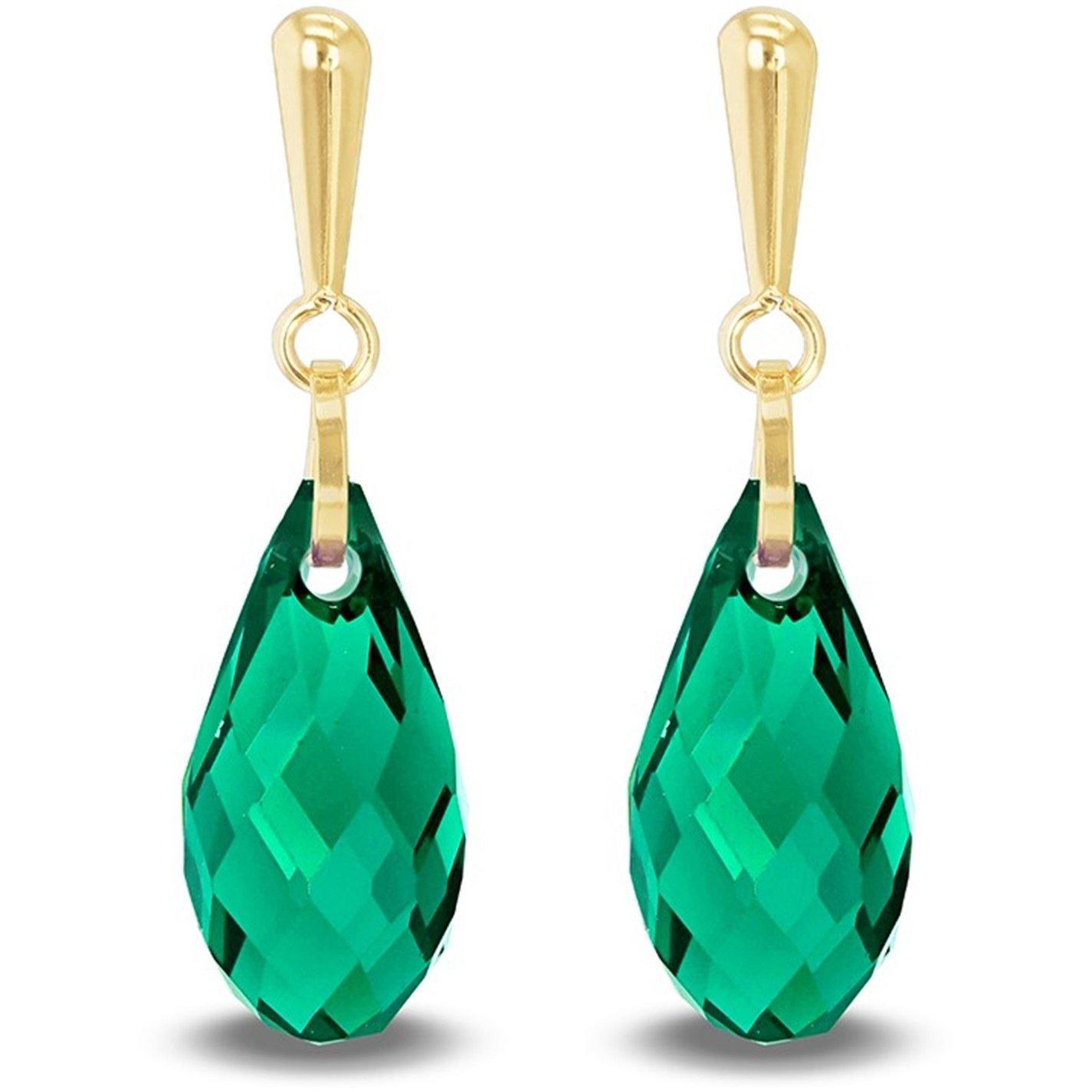 Yellow Gold - Be You - 9ct Gold Swarovski Crystal Teardrop Earrings - 1