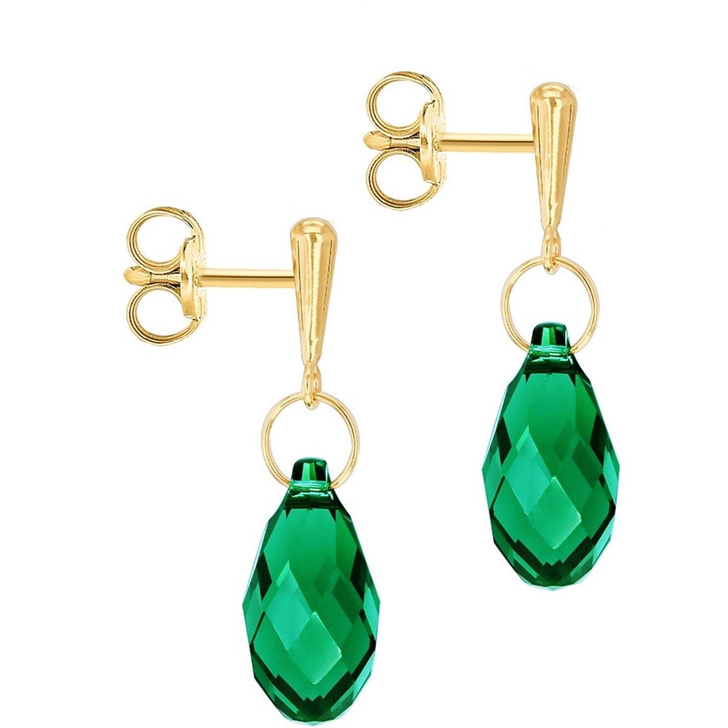 Yellow Gold - Be You - 9ct Gold Swarovski Crystal Teardrop Earrings - 6