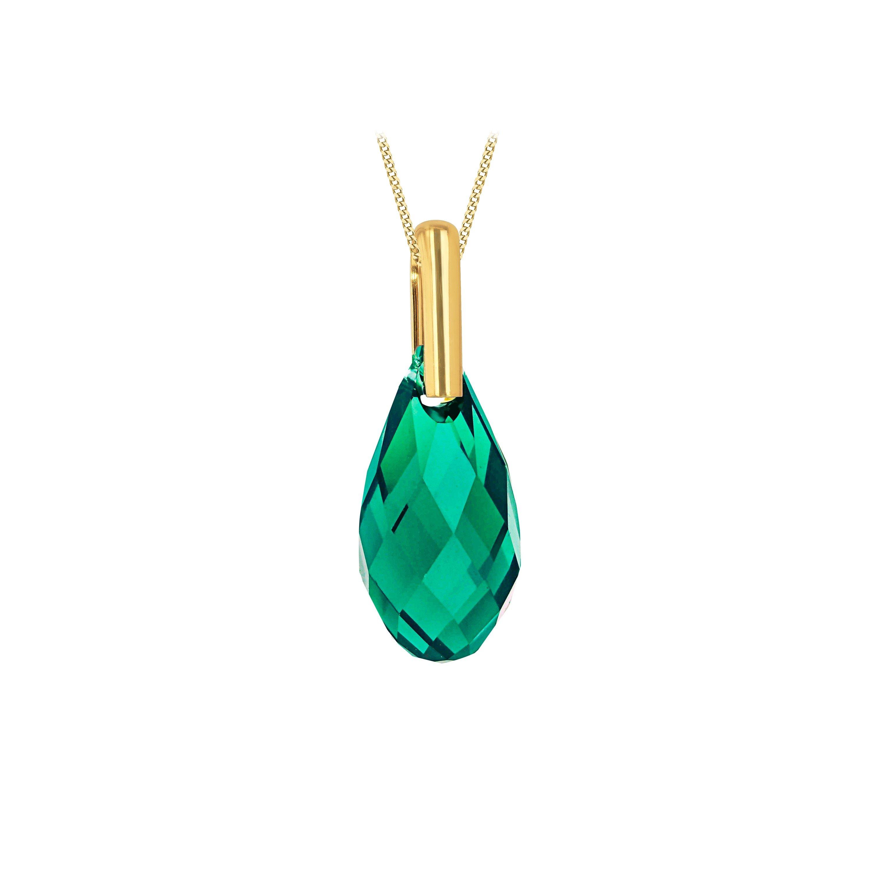 Yellow Gold - Be You - 9ct Gold Swarovski Crystal Teardrop Necklace - 1