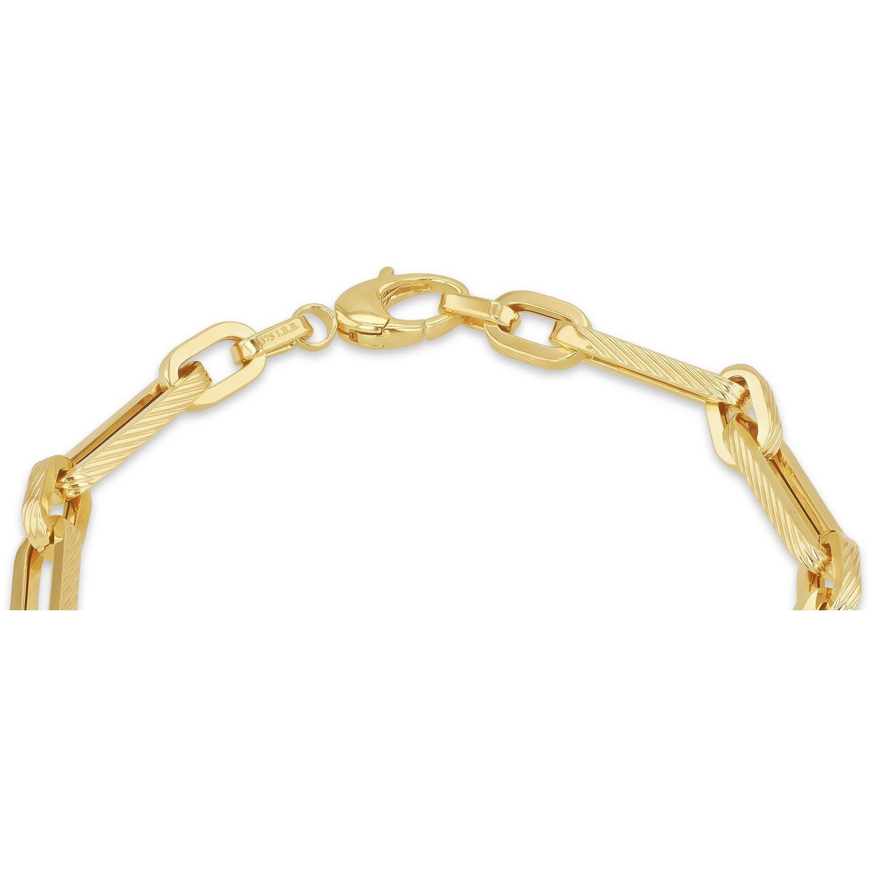 Yellow Gold - Be You - 9ct Gold DC Square Figabelcher 1+1 Bracelet - 3