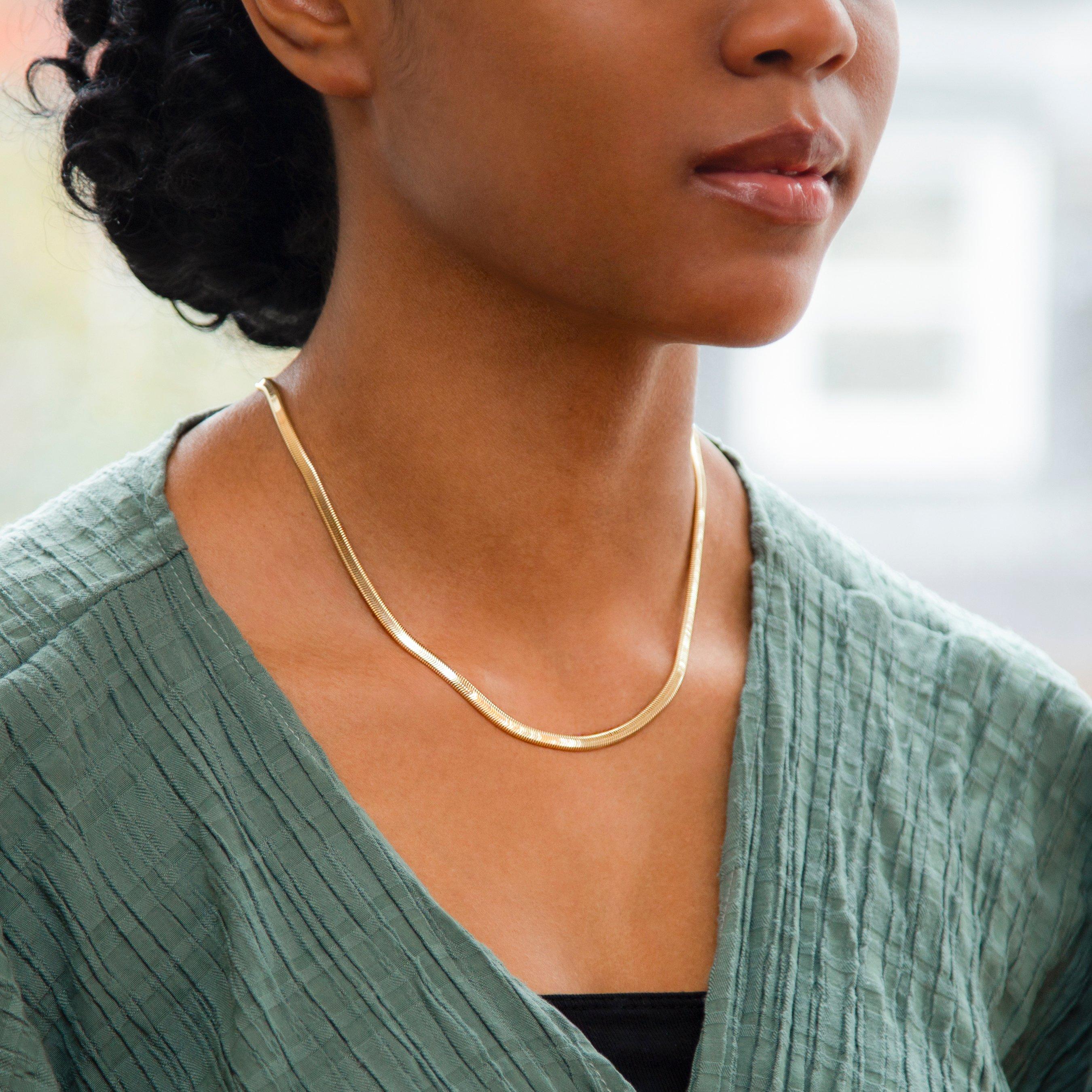 Yellow Gold - Be You - 9ct Gold Flat Snake Chain - 2