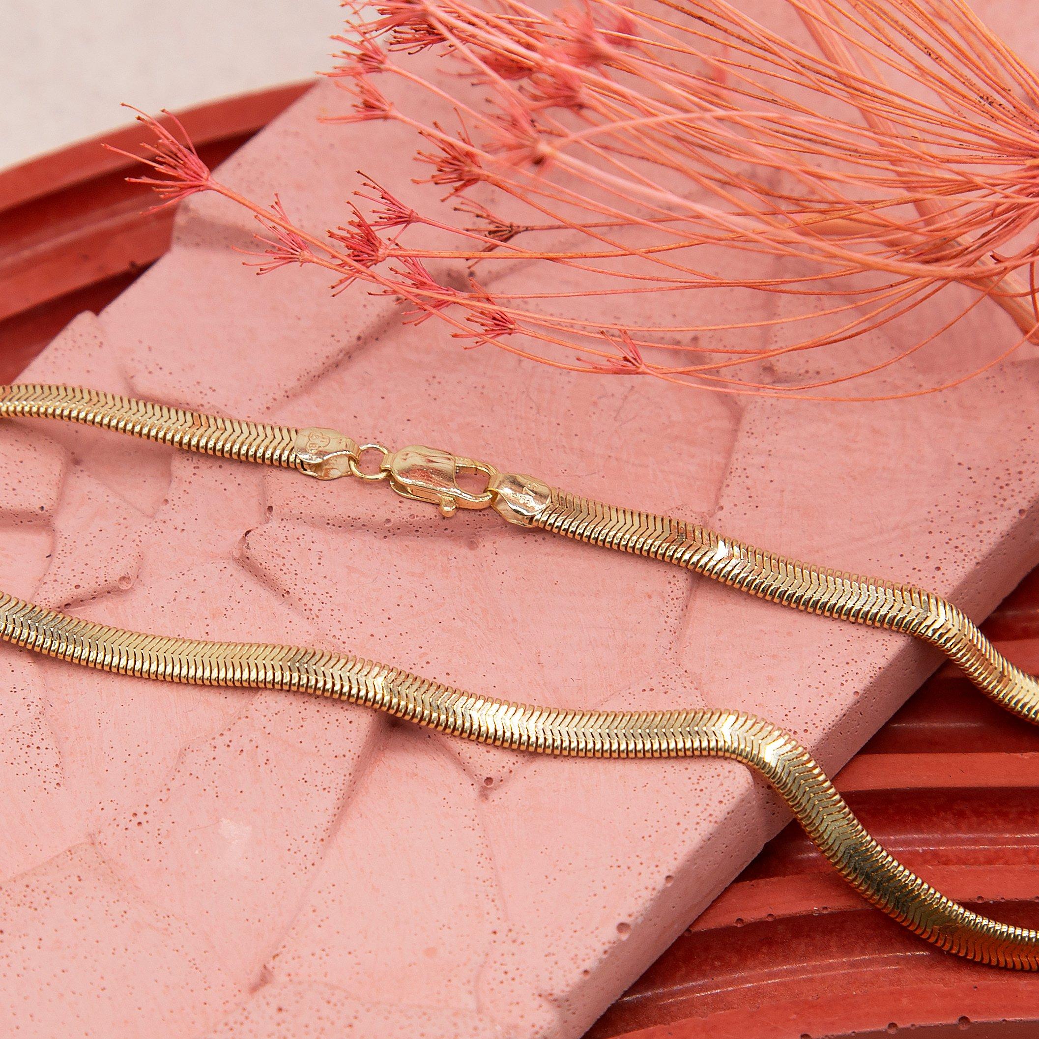 Yellow Gold - Be You - 9ct Gold Flat Snake Chain - 3