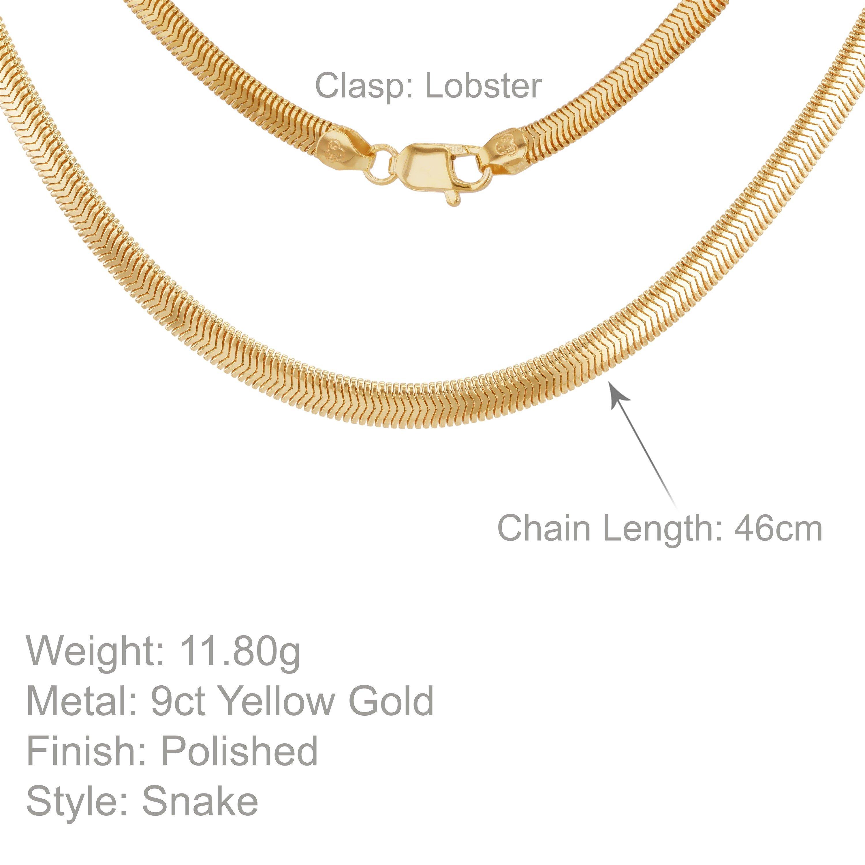 Yellow Gold - Be You - 9ct Gold Flat Snake Chain - 6