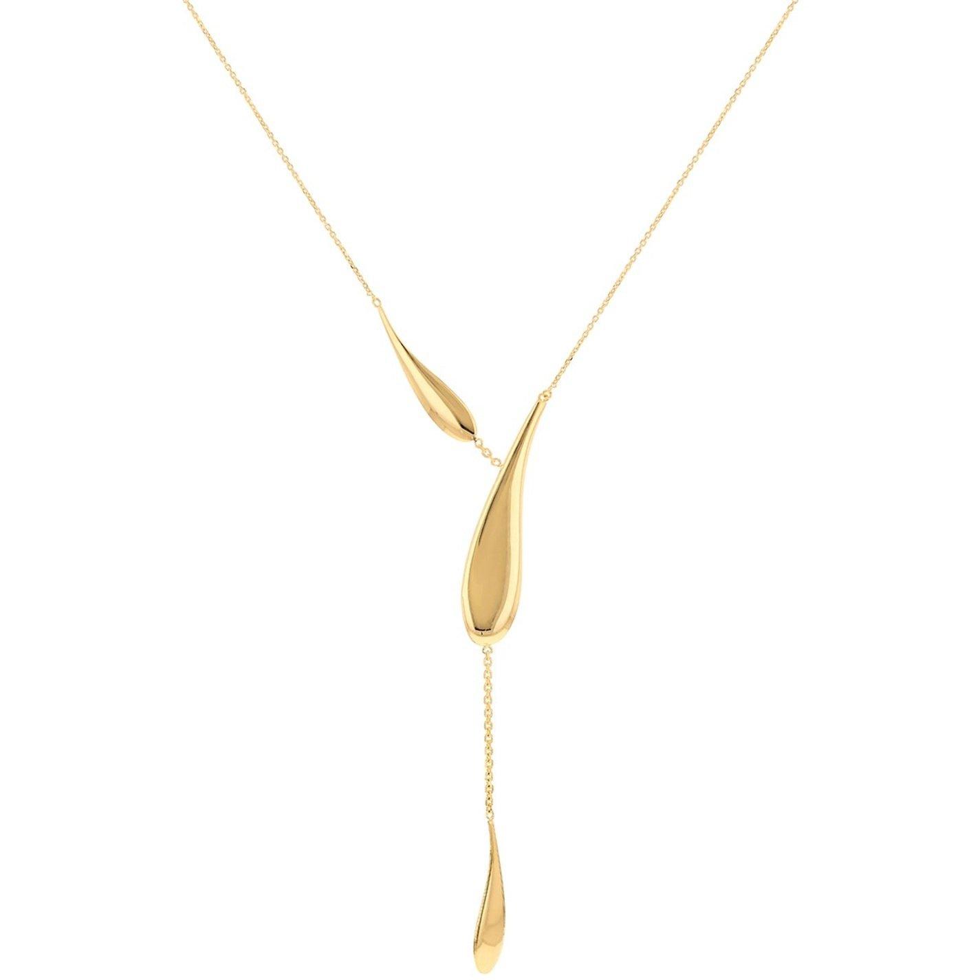 Yellow Gold - Be You - 9ct Gold Teardrop Adjustable Necklace - 4