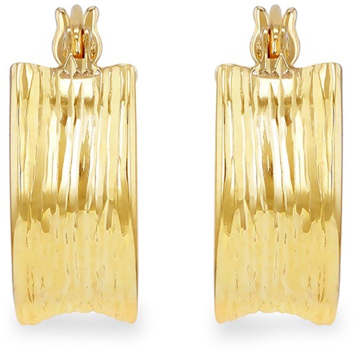 Yellow Gold - Be You - 9ct Gold Diamond Cut Creole Hoop Earring - 4